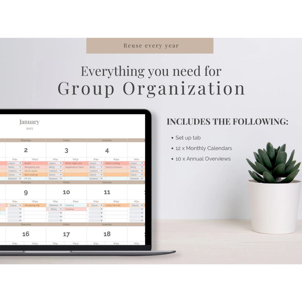 Template Jadwal Bulanan & Harian Gsheet| Jadwal Keluarga Piket Les Group Monthly Scheduler Planner
