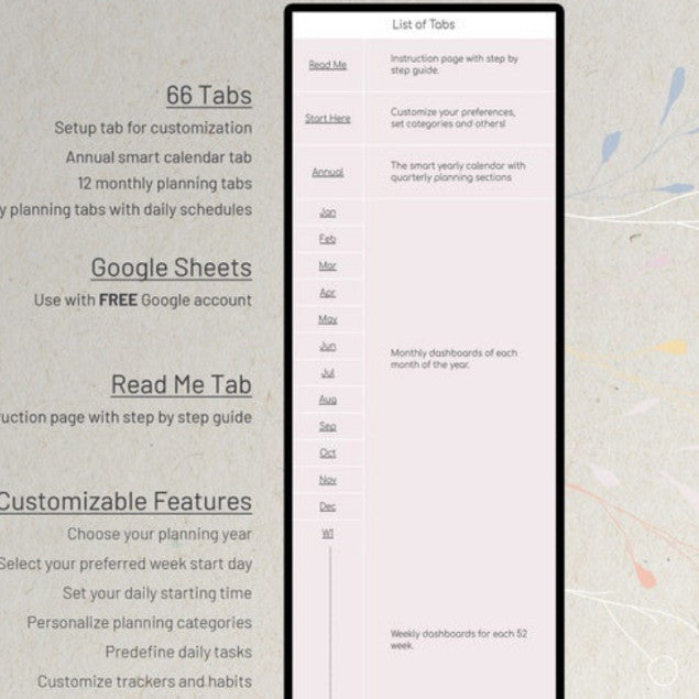 Google Sheets Calendar Template | Digital Planner Harian Jadwal Tugas To Do List