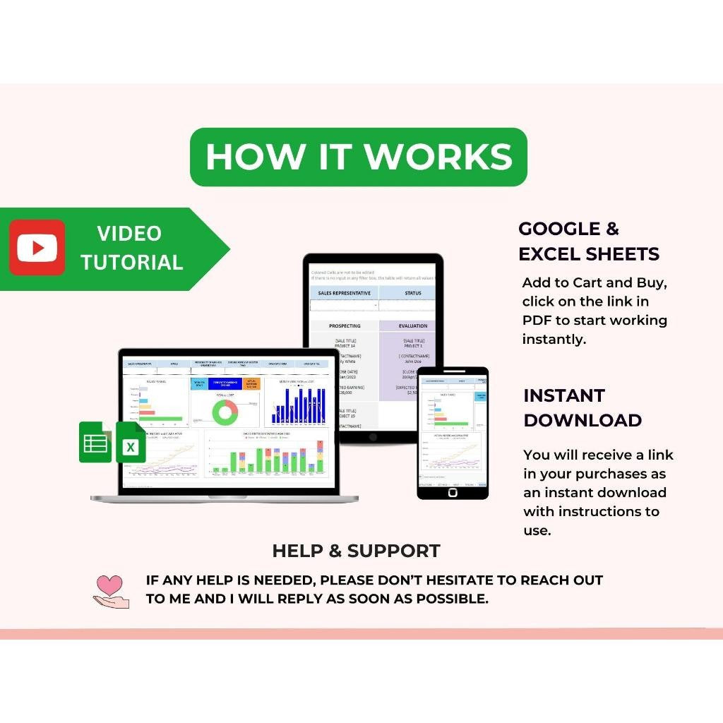 Sales Pipeline Tracker Spreadsheet Excel | Sales Pipeline Dashboard Client CRM Template