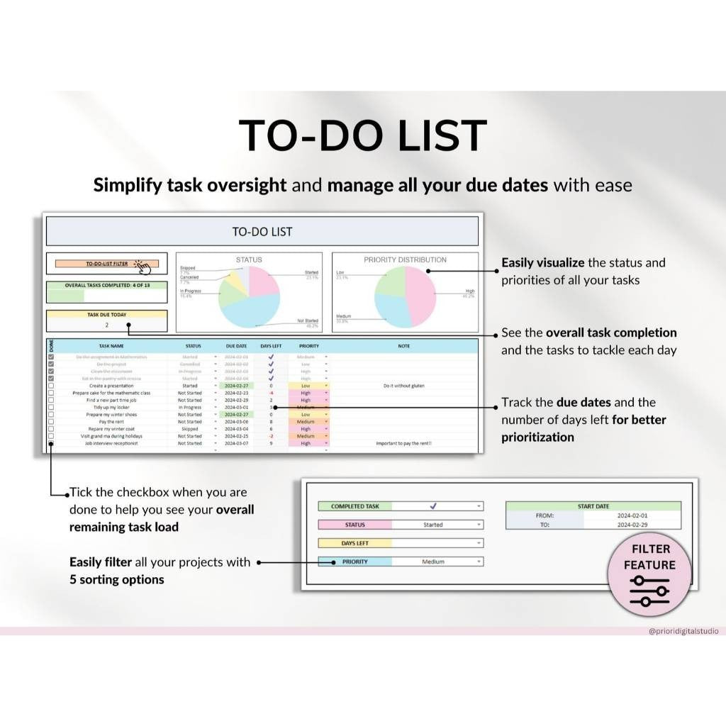 TEMPLATE STUDENT PLANNER Digital Perencana Rencana Manajemen Pembelajaran Belajar Tugas Pekerjaan Jadwal Pelajar Mahasiswa Keuangan Harian Mingguan Bulanan Pendidikan Assignment Tracker Academic Planner Spreadsheet Excel Task Tracker To Do List DL01