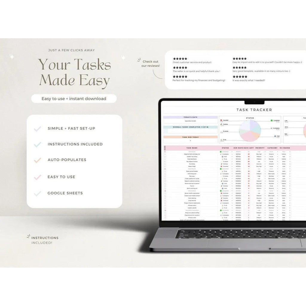 (ADL - 100) TO DO LIST Planner TEMPLATE MANAJEMEN PEKERJAAN Tugas Jadwal Harian Mingguan Bulanan Task Planner Spreadsheet Google Sheets Daily Weekly Task Tracker Digital Planner To Do List Checklist Template Calendar DL01