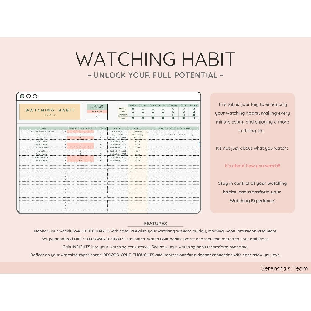 Movies & Series Tracker Spreadsheet | Koleksi Film Video Gallery & Review Template Google Sheets