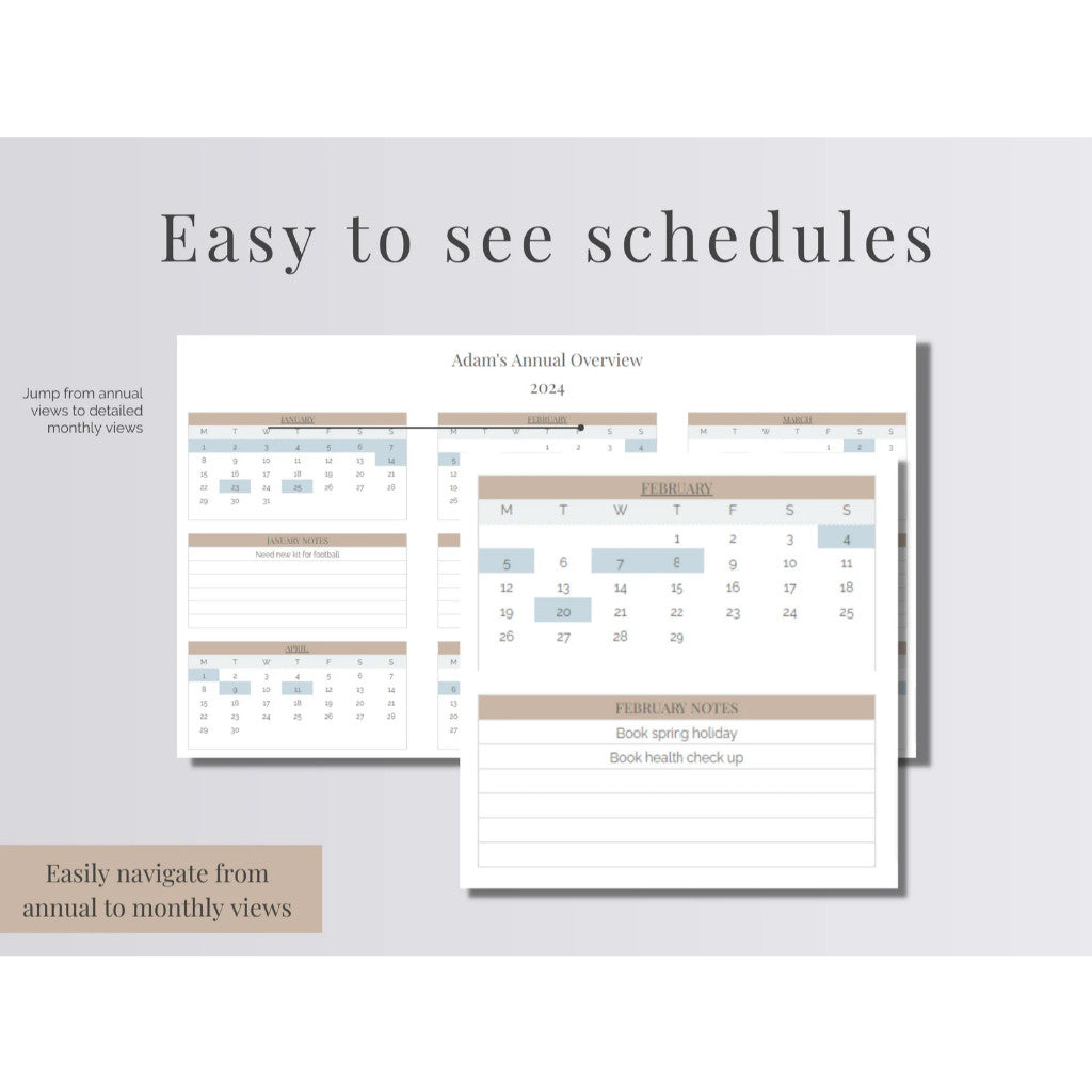 Template Jadwal Bulanan & Harian Gsheet| Jadwal Keluarga Piket Les Group Monthly Scheduler Planner