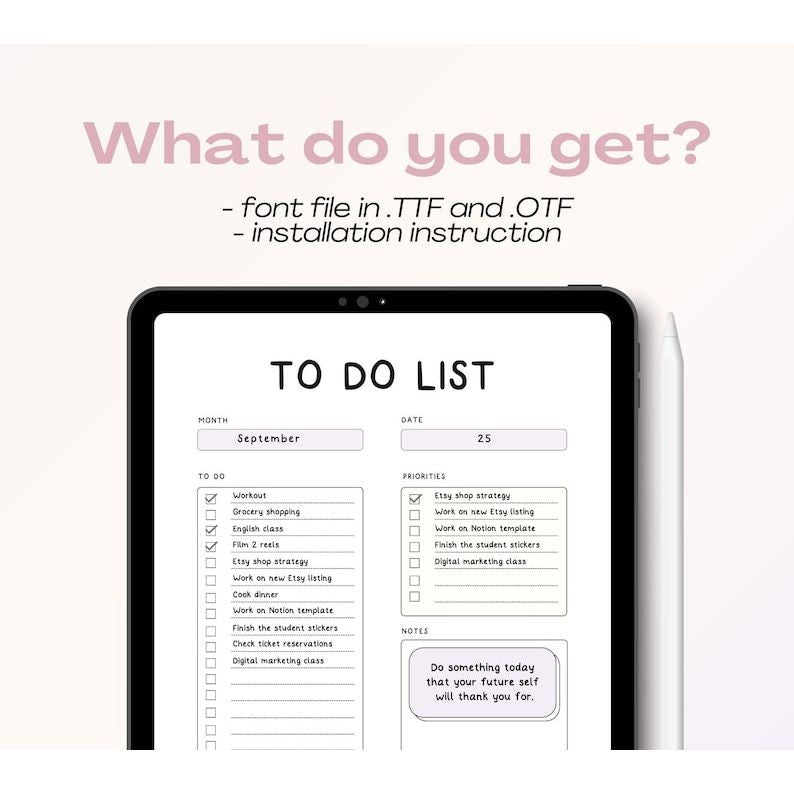 Handwritten Font Bundle for Digital Notes | Goodnotes Font Tulisan Tangan Student Note Taking iPad