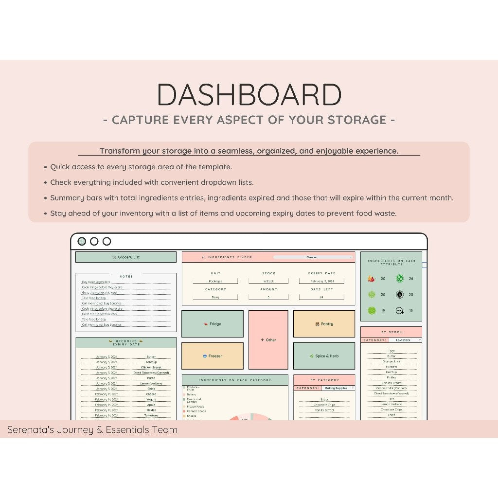 Smart Pantry Tracker Spreadsheet | Kelola Inventaris Dapur Expired Date & Daftar Belanja Otomatis