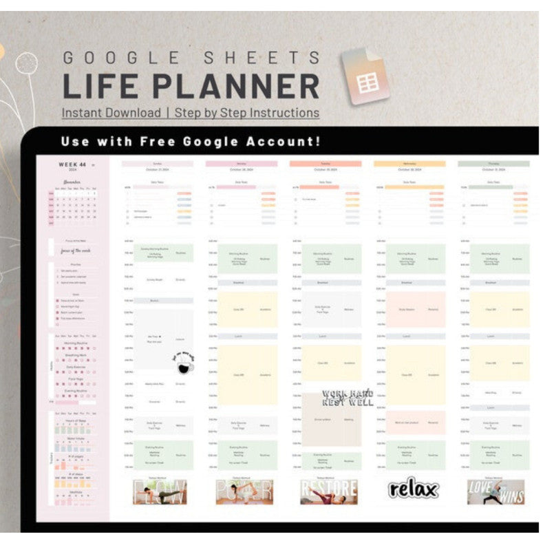 Google Sheets Calendar Template | Digital Planner Harian Jadwal Tugas To Do List