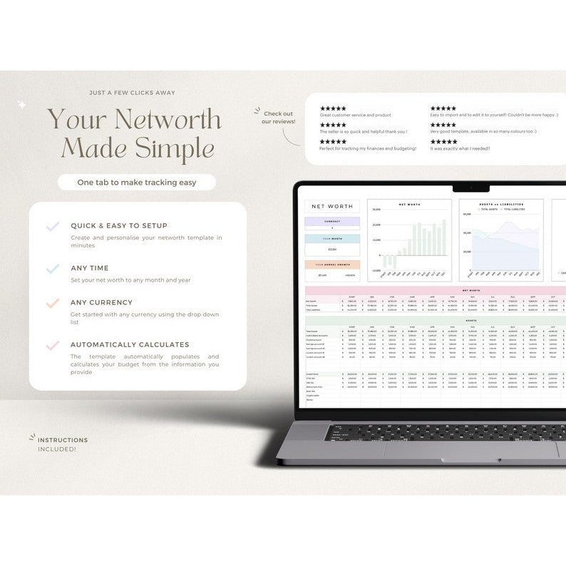 Net Worth Tracker Spreadsheet Google Sheets | Kalkulator Aset Liabilitas Perencana Keuangan Pribadi