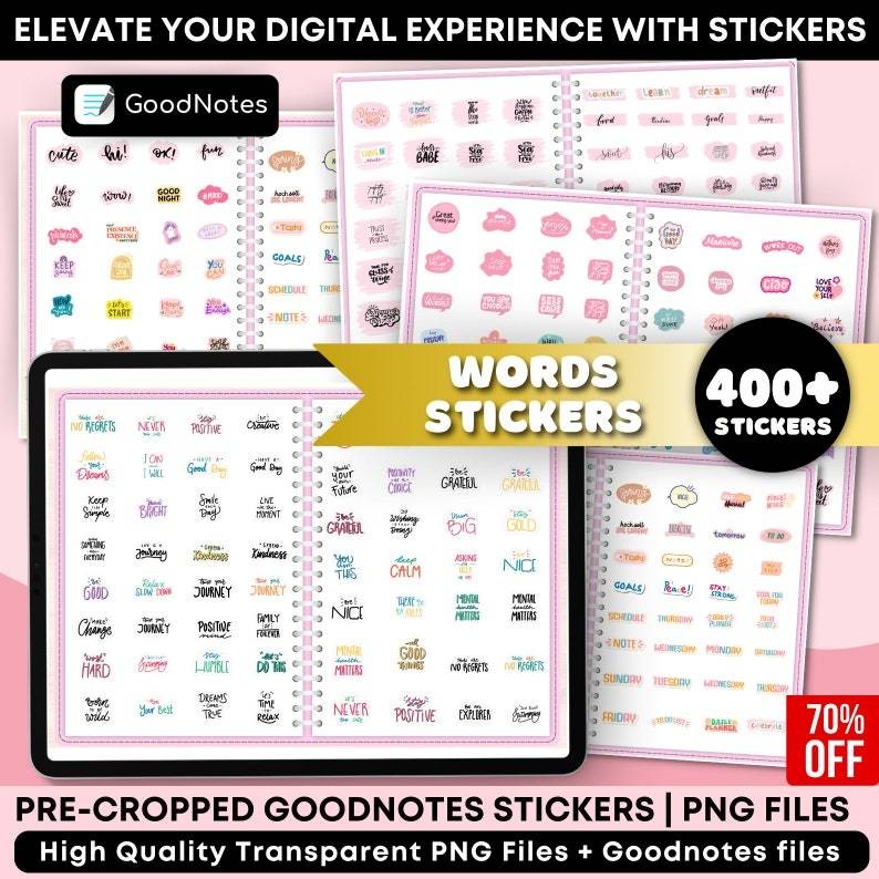30000+ Digital Stickers for Goodnotes | PNG Sticker Book Notes Icons Planner Stickers Digital