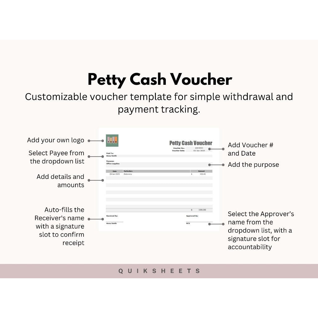 Kas Kecil Tracker | Template Pengelolaan Bendahara Rekonsiliasi & Pengeluaran