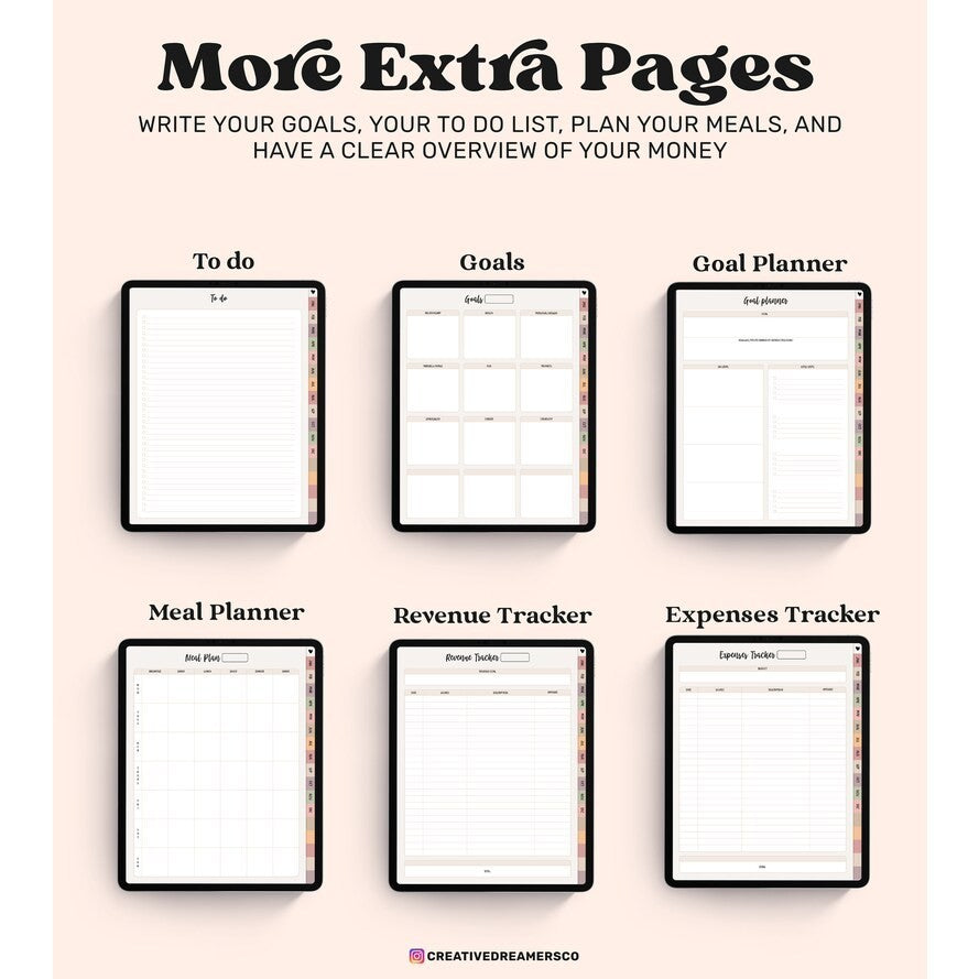 Undated Goodnotes Planner | Digital Notes Journal Template for Goodnotes/Notability/Xodo