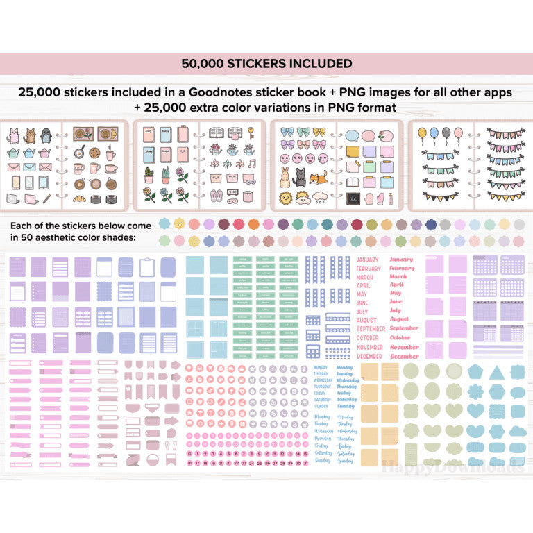 Digital Planner 2024 - 2025 - Undated Link ke Google & Apple Calendar