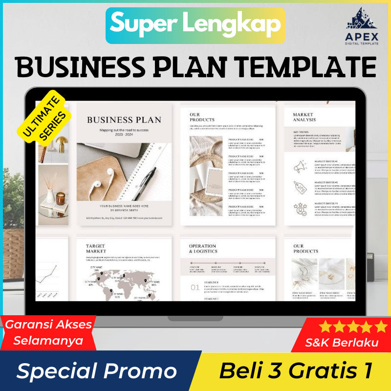Business Plan Template | Perencana Bisnis UMKM Startup | Side Hustle Planner Excel/Canva