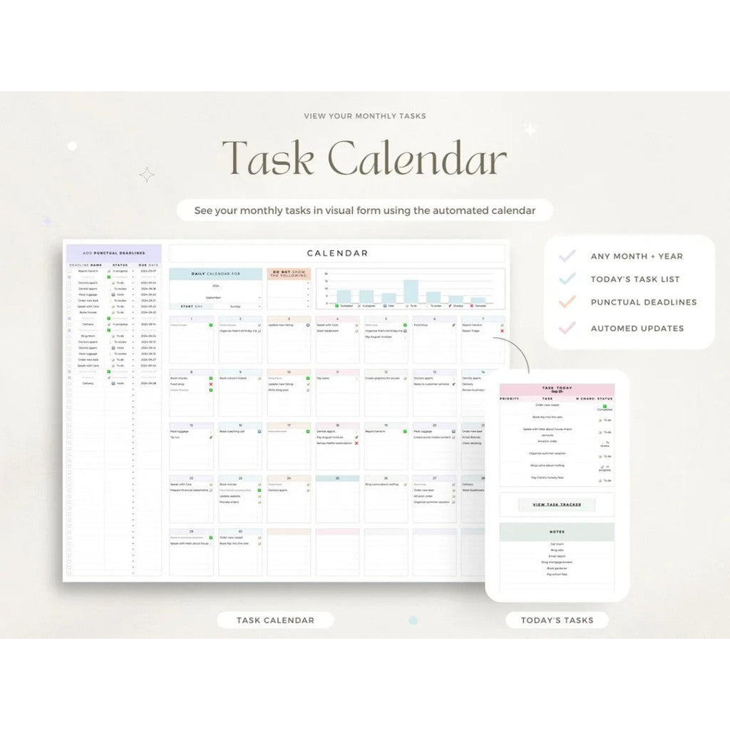 (ADL - 100) TO DO LIST Planner TEMPLATE MANAJEMEN PEKERJAAN Tugas Jadwal Harian Mingguan Bulanan Task Planner Spreadsheet Google Sheets Daily Weekly Task Tracker Digital Planner To Do List Checklist Template Calendar DL01