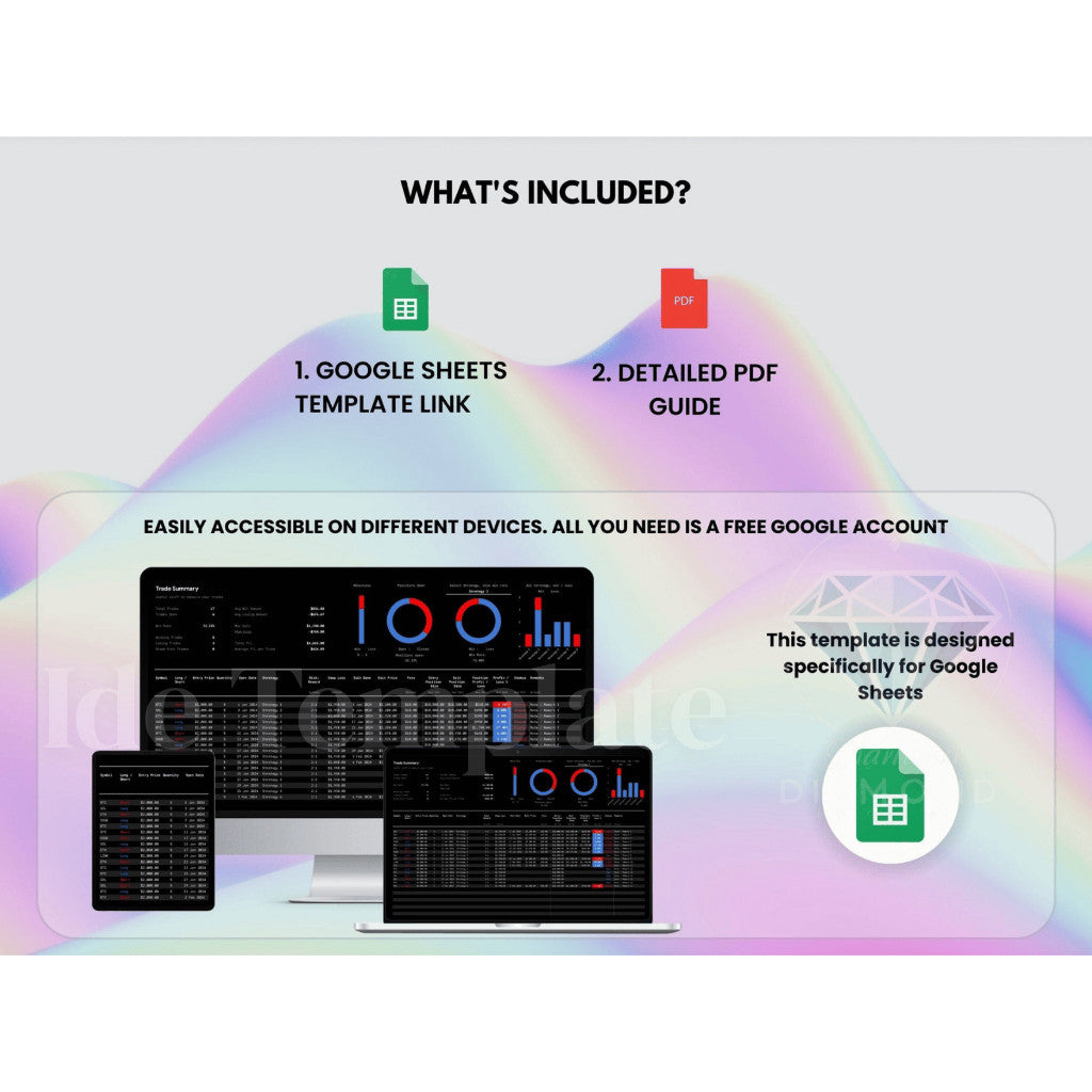 Trading Journal Spreadsheet GSheets Personal Finance Stock Market Financial Planner Investment Tracker Crypto Portfolio Tracker