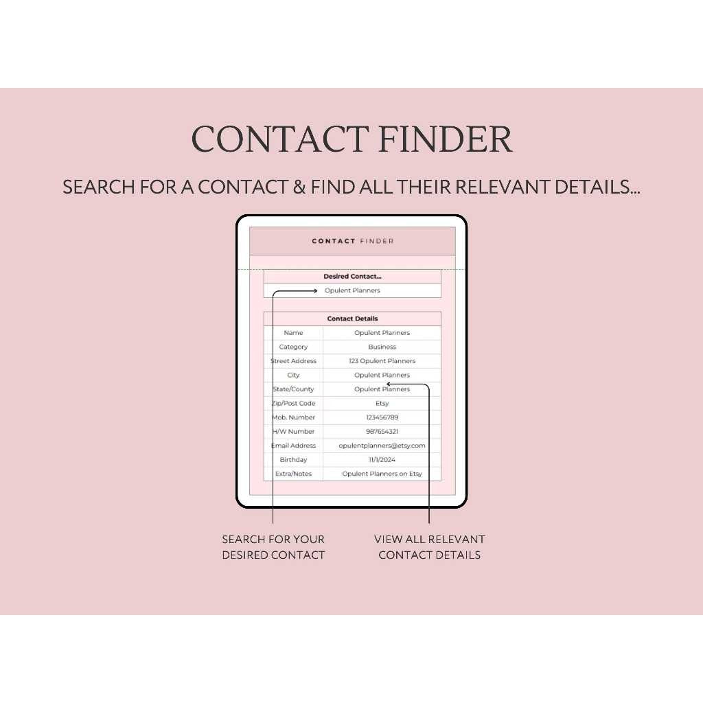 Contact List Spreadsheet Google Sheets | Address Book Organizer Client & Emergency Contact Tracker