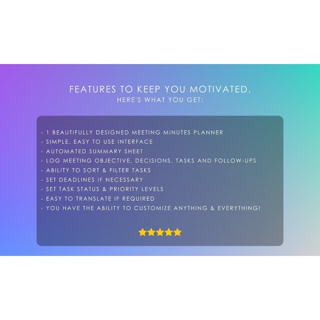 Meeting Minutes Planner Excel Template | Agenda Rapat Action Items & Notulen Tracker