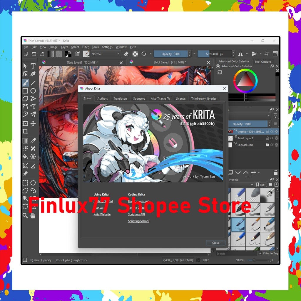 [SELF REDEEM] Krita Pro v5.2.13 Latest 2025 Lifetime For Windows Digital Painting / 2D Animation