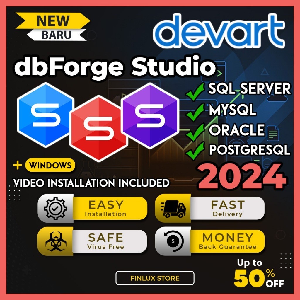 Devart dbForge Studio 2024 | SQL Server | MYSQL | ORACLE | PostGRESQL | Lifetime For Windows (64-Bit)