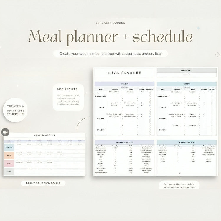 (ADL - 92) 10 in 1 Life Planner Google Sheets | Budget Tracker, Calendar 2025, Habit & To Do List