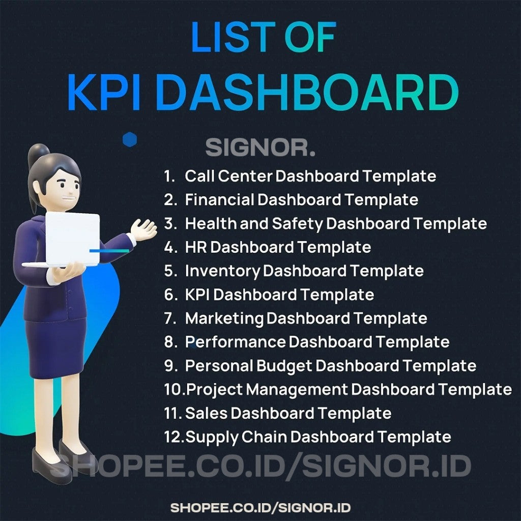 12 Template Excel KPI Dashboard  - Monitor Kinerja Karyawan, Penjualan, Produk, HRD, CS dan Bisnis ataupun Usaha dari Sektor Apapun dengan Mudah