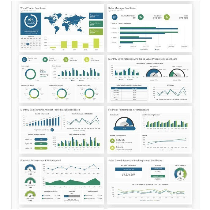 Template KPI Dashboard PowerPoint untuk Analisis Kinerja Bisnis - Ideal untuk Berbagai Kebutuhan Bisnis dan Profesional