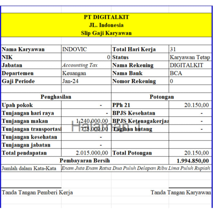 [T0014] PERHITUNGAN PPH 21 TER PERPAJAKAN TERBARU 2025
