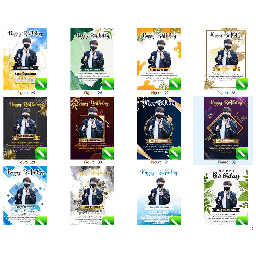 Template Desain Figura Frame Hadiah Wisuda Ulang Tahun CDR