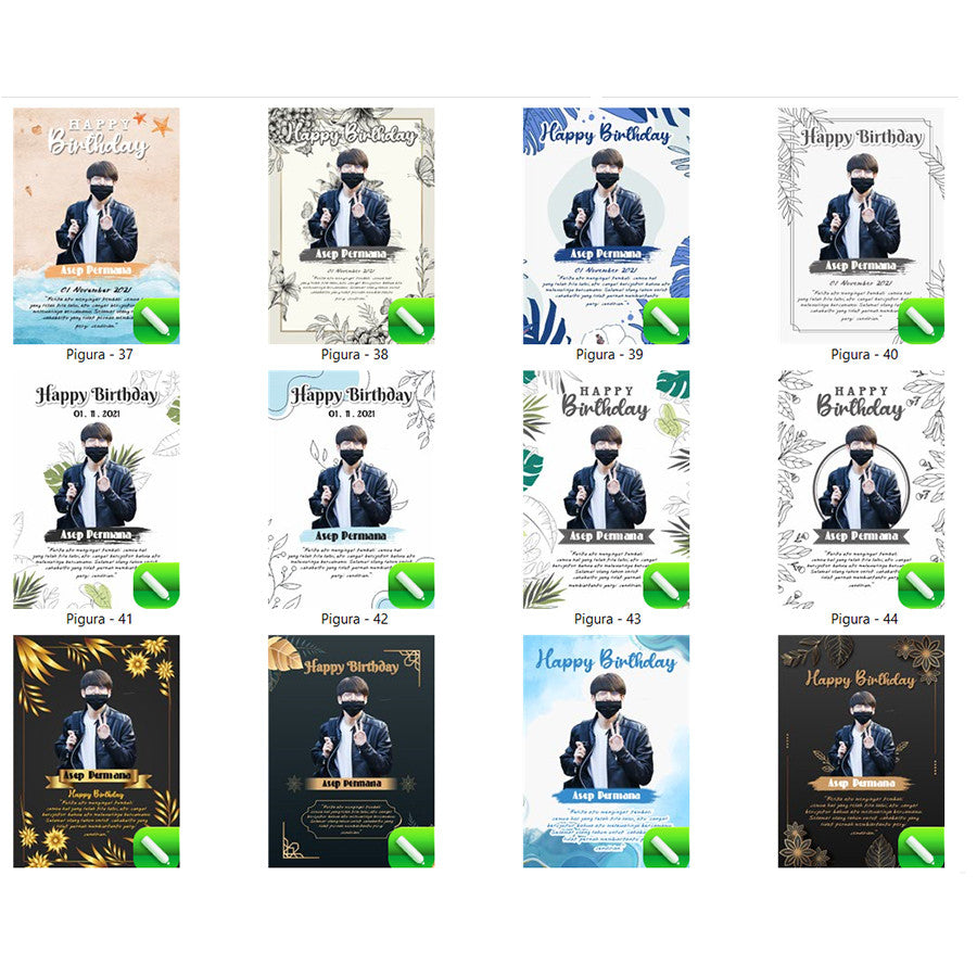 Template Desain Figura Frame Hadiah Wisuda Ulang Tahun CDR