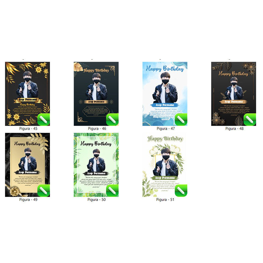 Template Desain Figura Frame Hadiah Wisuda Ulang Tahun CDR