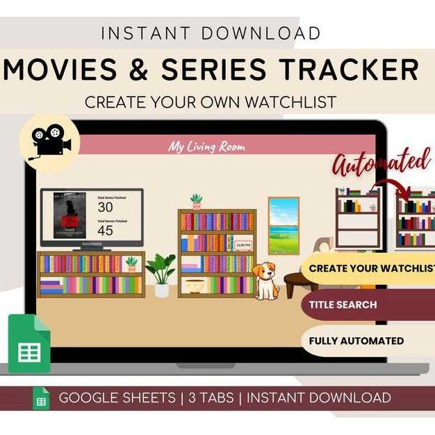 Movies & Series Tracker – Google Sheets Planner for Watchlist, Reviews, and Film Journal