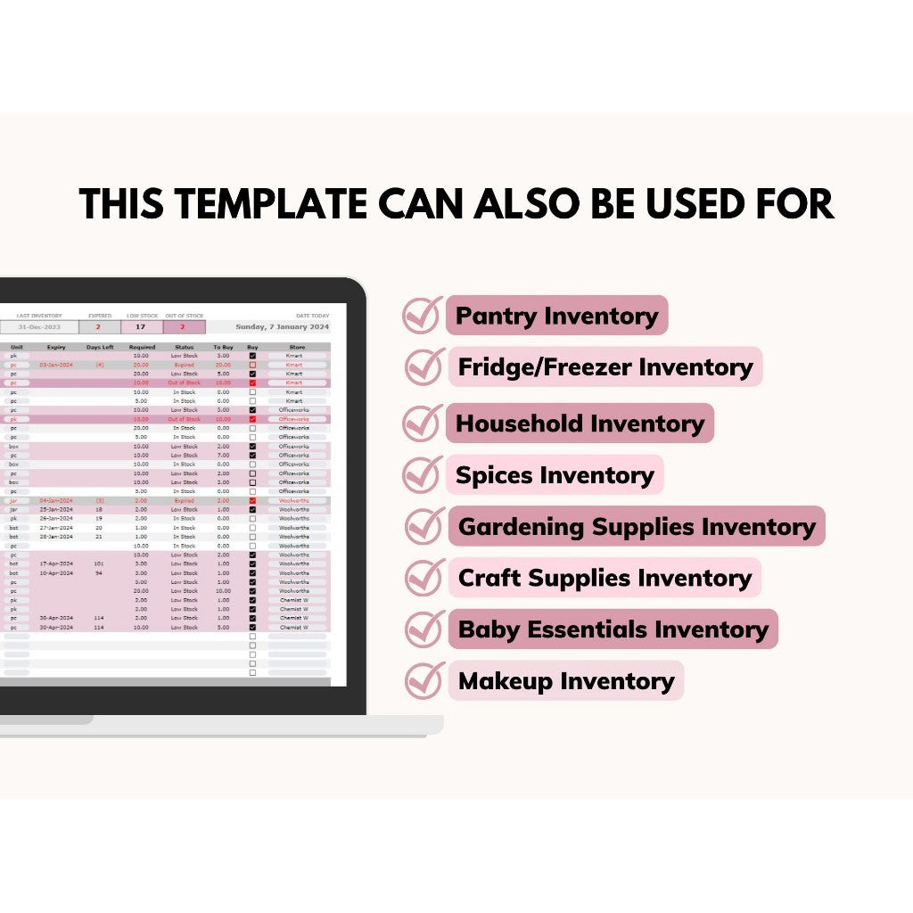 Office Supplies Inventory and Shopping List Google Sheets
