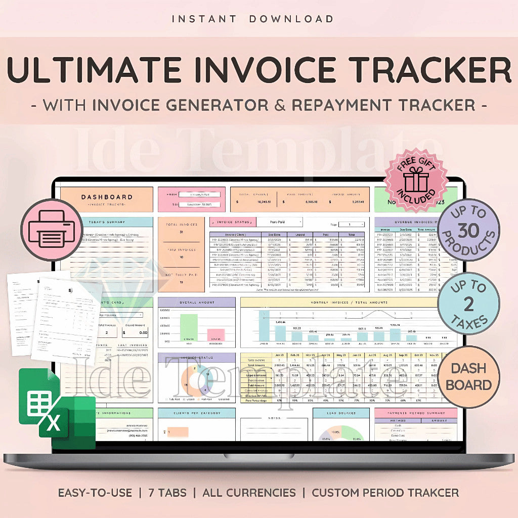 (81) Invoice Tracker & Payment Manager with Invoice Generator , Invoice, Client Payments and Dashboard , Small Business Spreadsheet Template