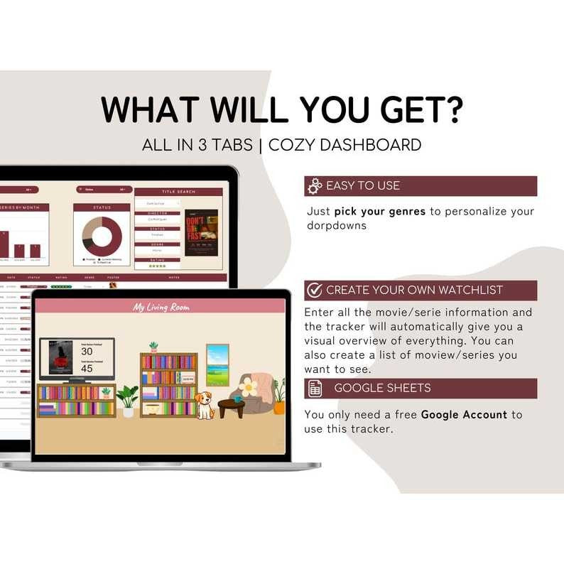 Movies & Series Tracker – Google Sheets Planner for Watchlist, Reviews, and Film Journal