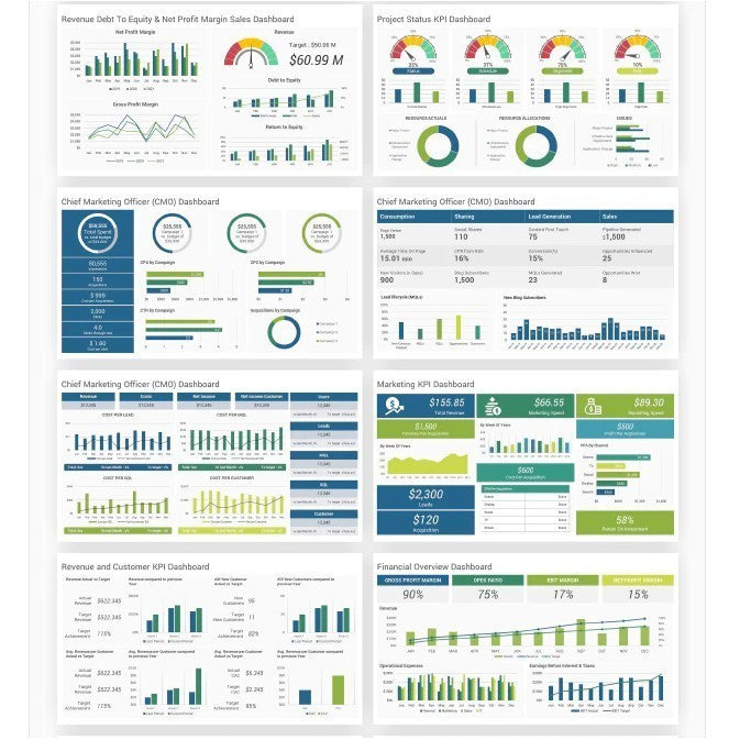 Template KPI Dashboard PowerPoint untuk Analisis Kinerja Bisnis - Ideal untuk Berbagai Kebutuhan Bisnis dan Profesional