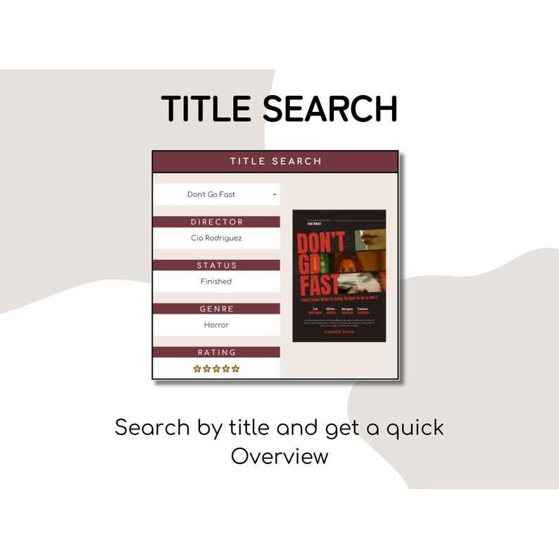 Movies & Series Tracker – Google Sheets Planner for Watchlist, Reviews, and Film Journal