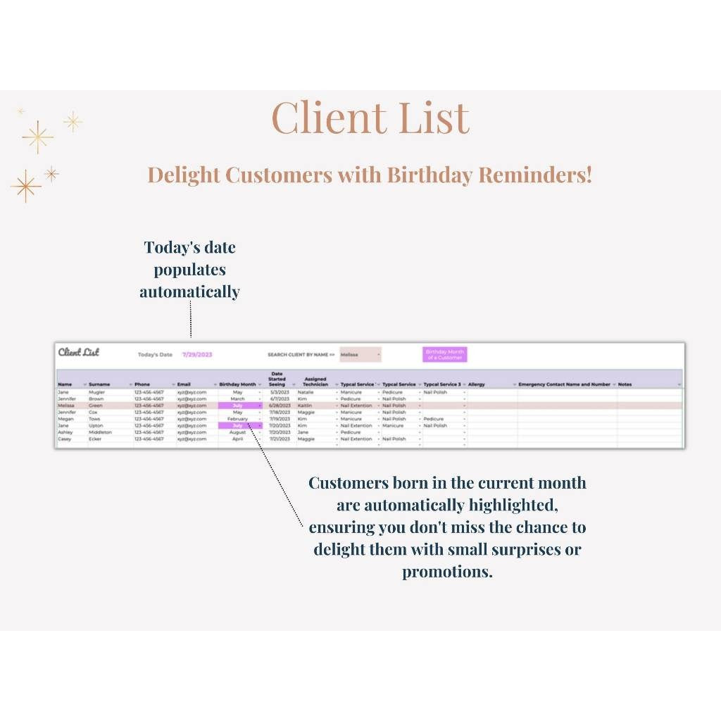 Aplikasi Google Sheet Appointment Schedule, Client Record Book Spreadsheet Template, Appointment Book, Beauty Business, Nail Salon, Lash Tech, Hair Stylist
