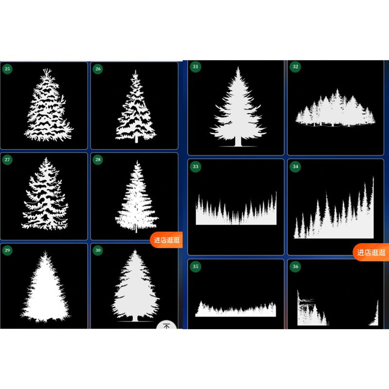 [Procreate/Ps] บรัชต้นสน 56 บรัช