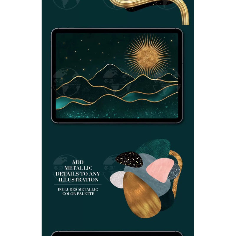 [Procreate] 70 SPARKLY METALLIC EFFECT BRUSHES