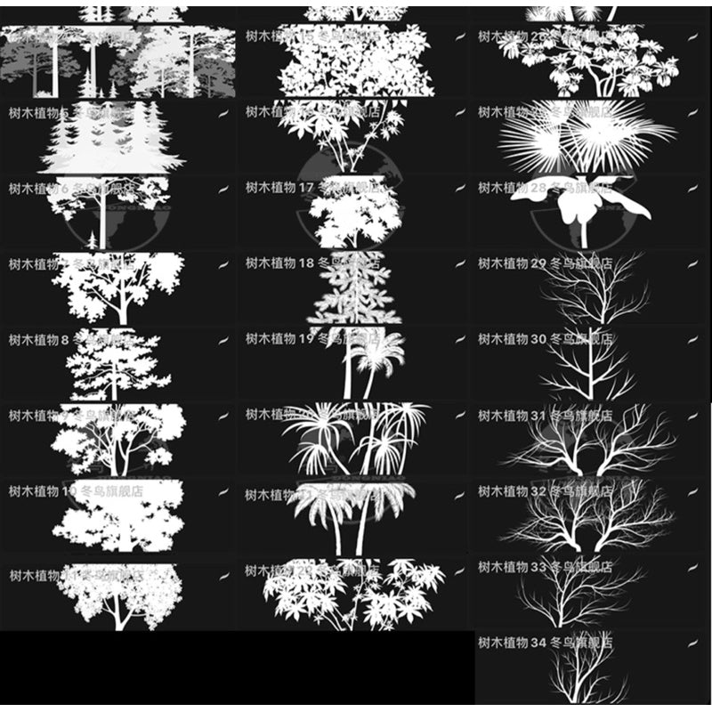 [Procreate / Ps Brush] 34 บรัชเงาต้นไม้