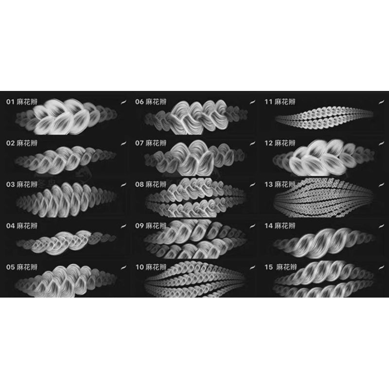 [Procreate] บรัชผมเปีย 15 บรัช