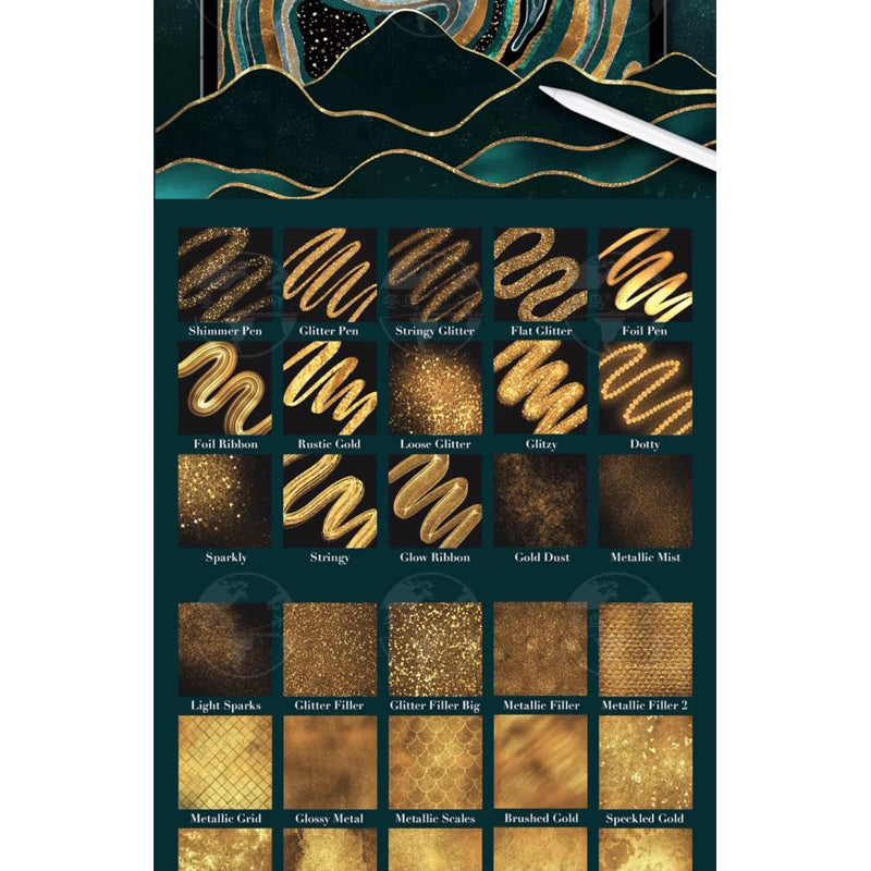 [Procreate] 70 SPARKLY METALLIC EFFECT BRUSHES