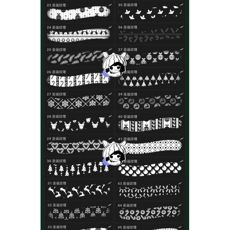 [Procreate] 46 บรัช Christmas texture