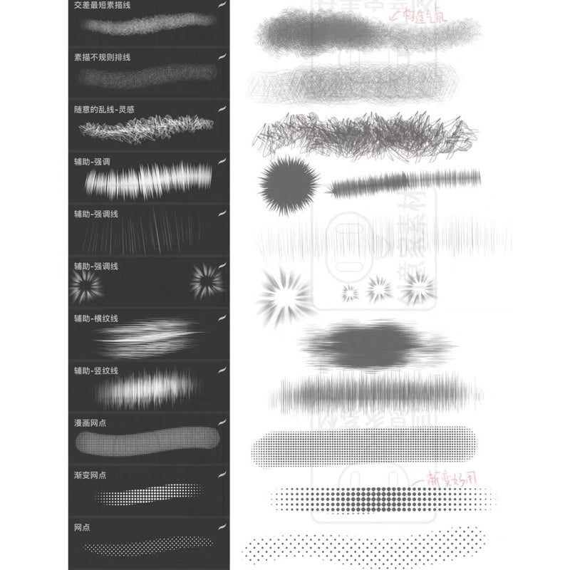 Procreate 85 บรัช Japanese comic