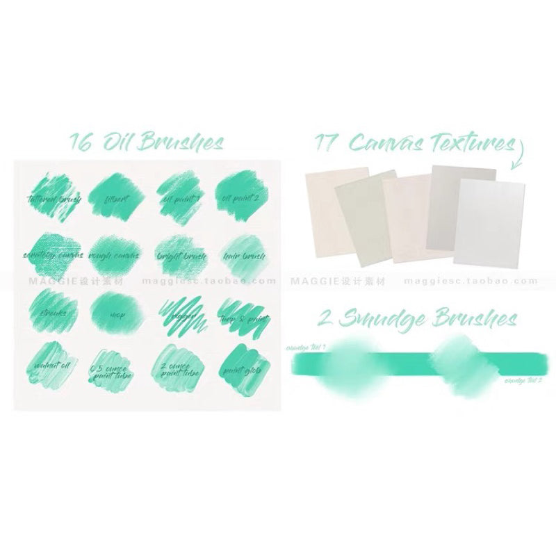 Procreate 24 บรัช oil painting