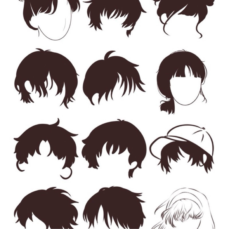 [Procreate] 58 Portrait painting set ทรงผมผู้หญิง