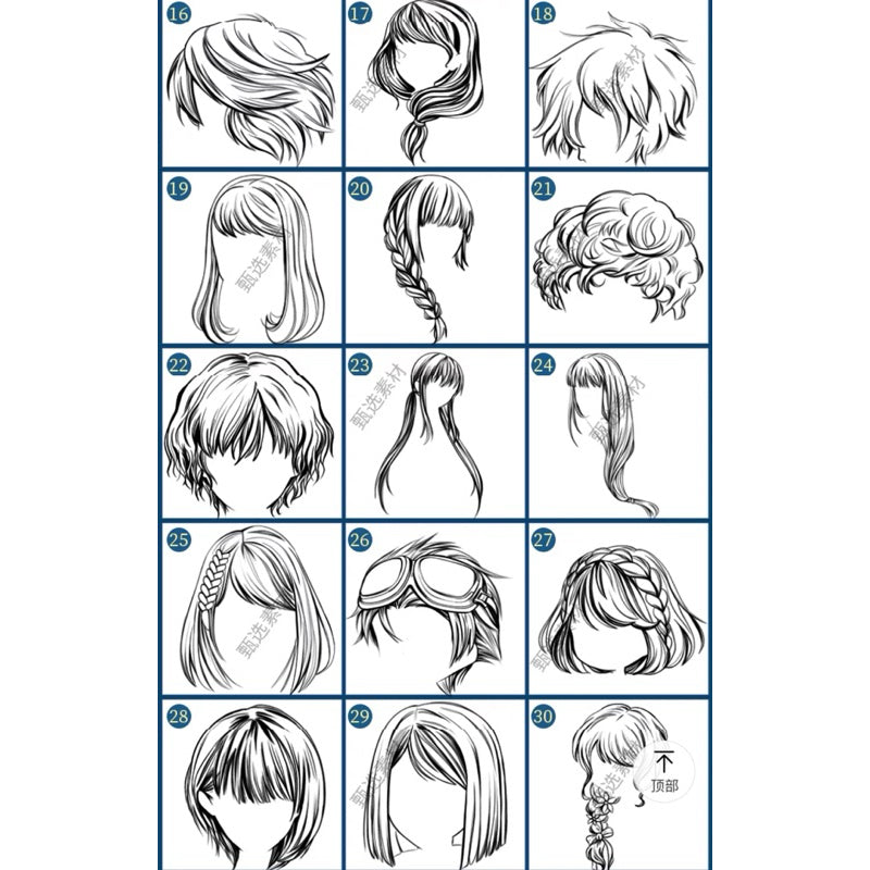 Procreate/ps 52 บรัชทรงผมอนิเมะช-ญ v.1