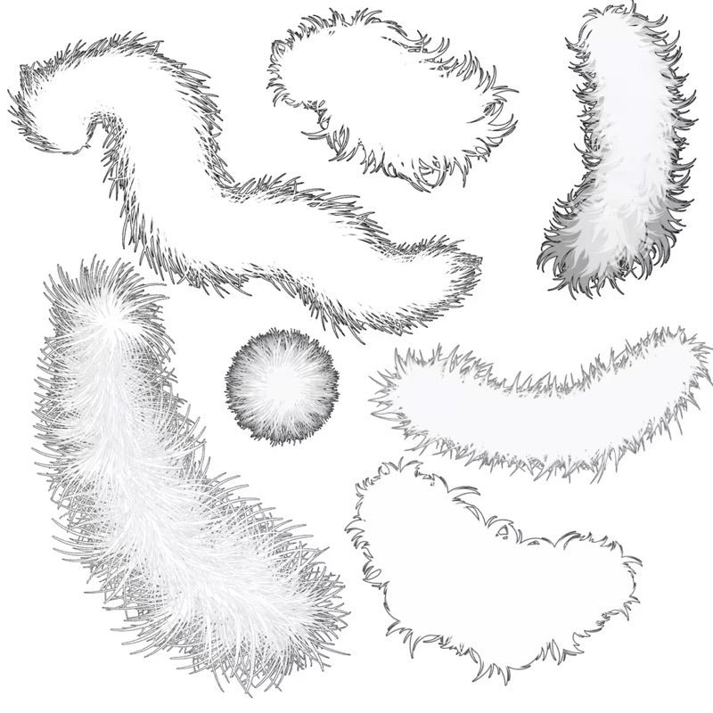 Procreate บรัช Fur ขนสัตว์อนิเมะ