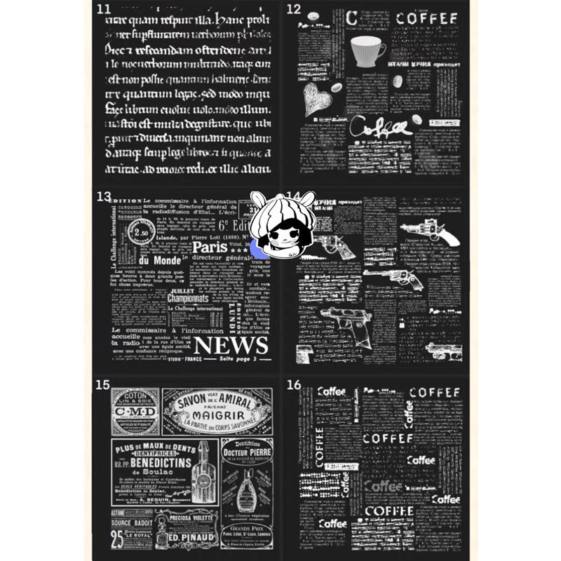 Procreate/Ps 23 บรัช Retro Newspaper