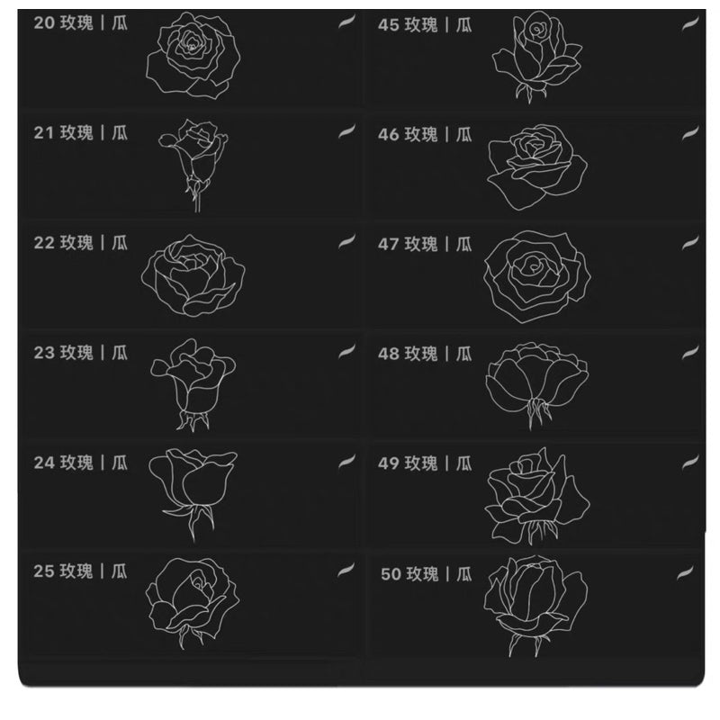 Procreate/Ps 50 บรัช Rose line