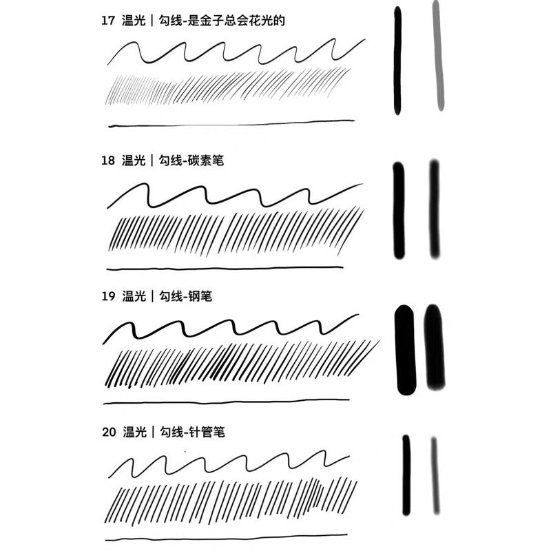 Procreate บรัช Manga Line drawing